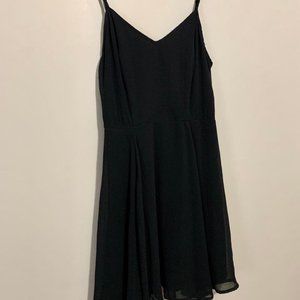 Fire Los Angeles Women's LITTLE BLACK DRESS Spaghetti Straps Sheer Overlay Sz S